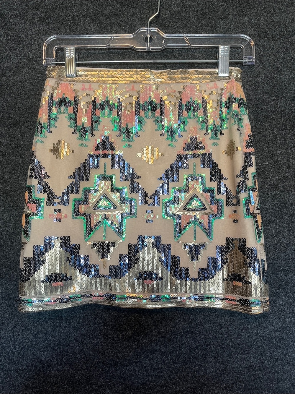 Alya Sequin Geometric Mini Skirt